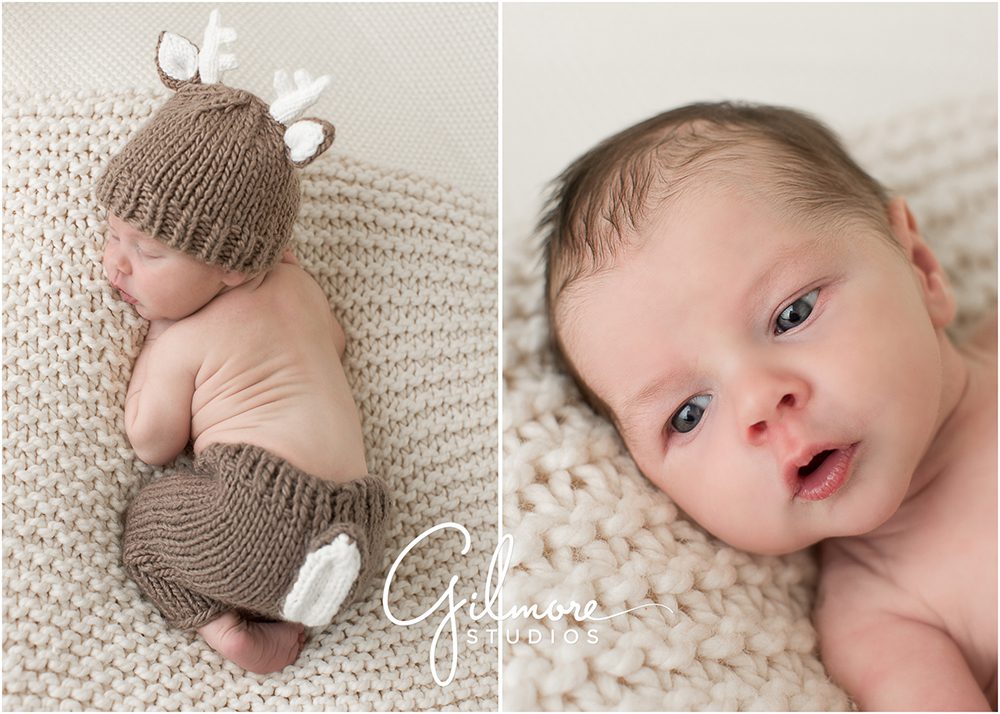 newborn outfit, baby reindeer, cute baby boy, photographers in Costa Mesa