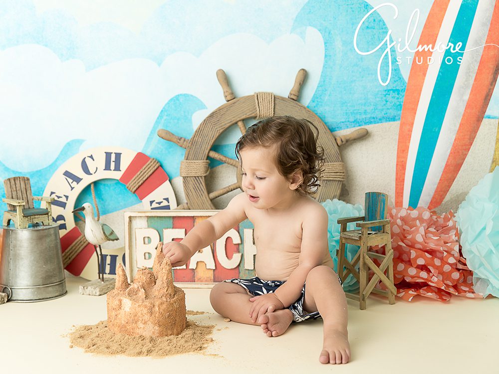 1 year old, smashcake, beach, baby photographer, Newport Beach