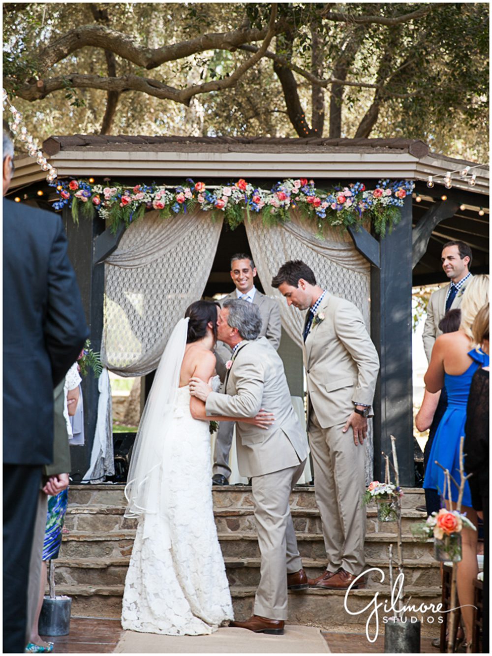 wedding ceremony, handing off the bride