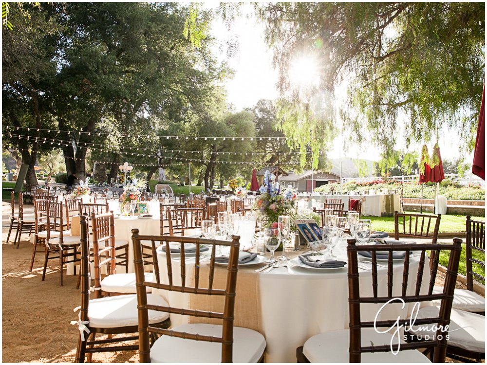 outdoor rustic country wedding reception in Orange County, CA