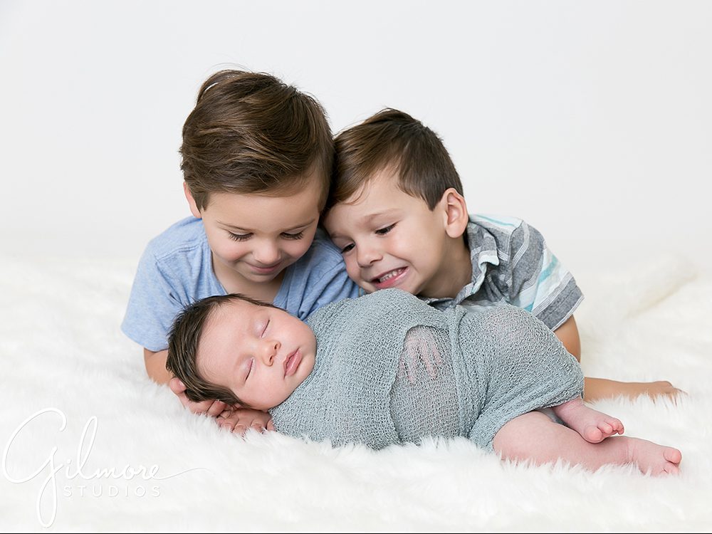 brand new baby brother, siblings, newborn, Costa Mesa photographer