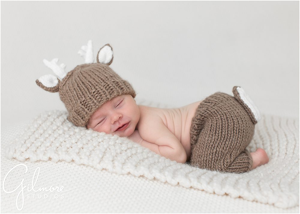 reindeer baby, newborn outfit, Orange County newborn studio