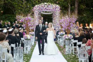 Four Seasons Beverley Hills Jewish wedding ceremony floral design
