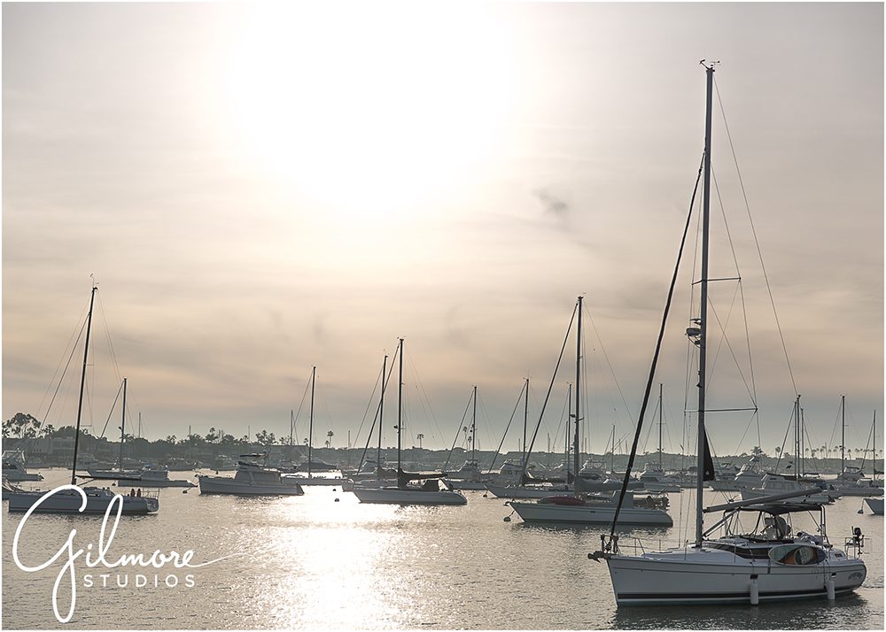 Balboa Yacht Club view of the sunset, Newport Beach, CA