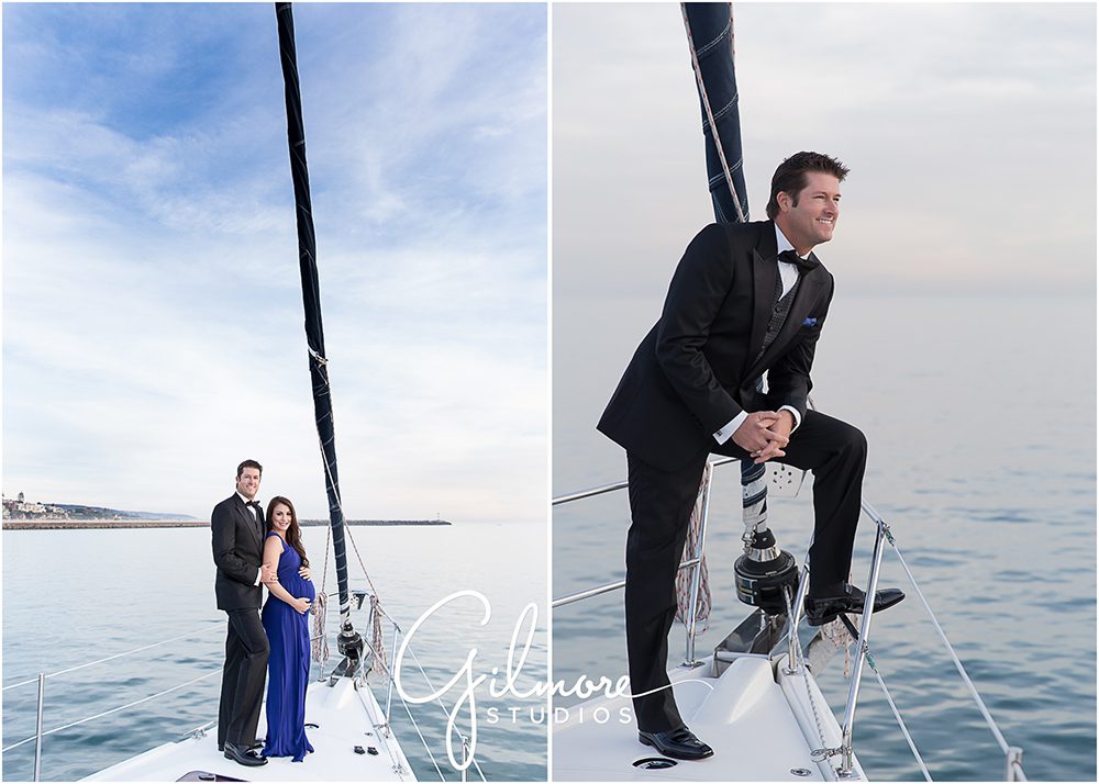 sailboat maternity photo, portrait photographer, Newport Beach harbor, Balboa yacht club