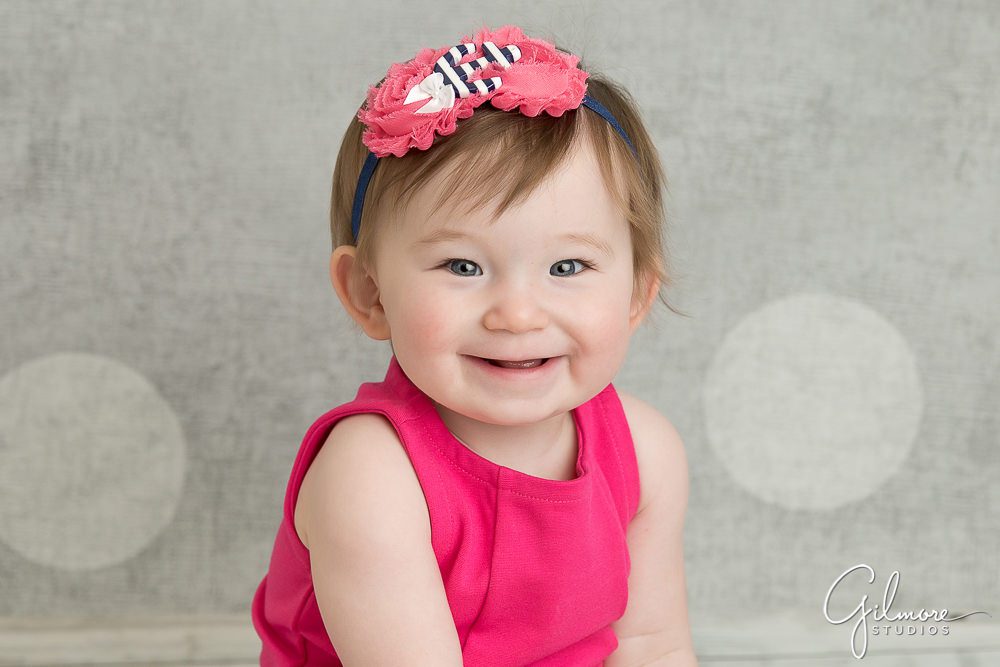 1 year old baby girl wearing hot pink outfit