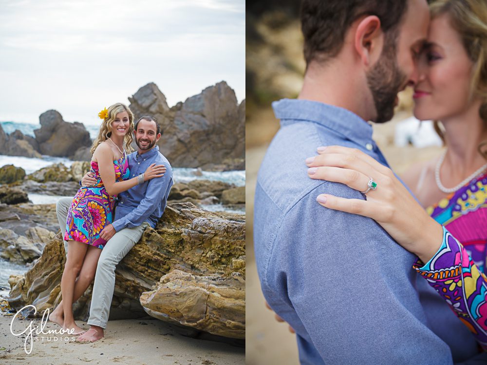 engagement session, couples pose, engagement ring, Corona Del Mar photographer