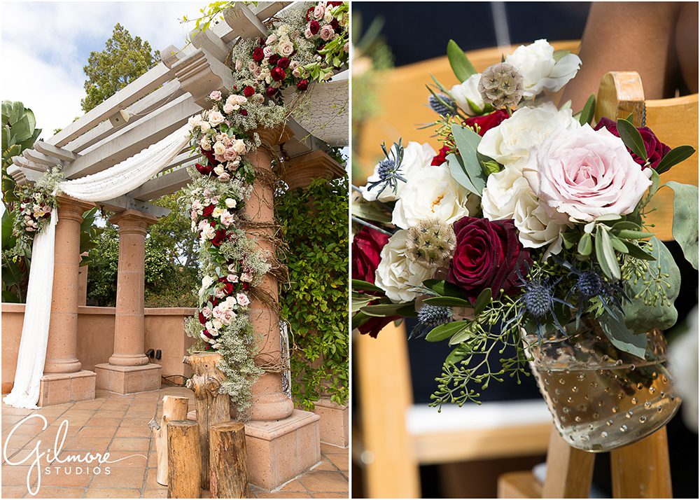 wedding floral details and decor at Rancho Valencia, petals by katherine
