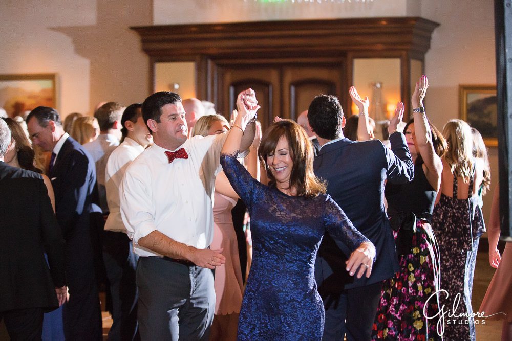 guests dancing at the wedding reception