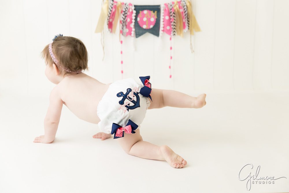 cute diaper cover with nautical anchor and ribbons