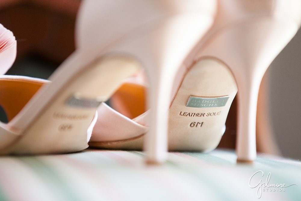 The bride's Badgley Mischka wedding shoes