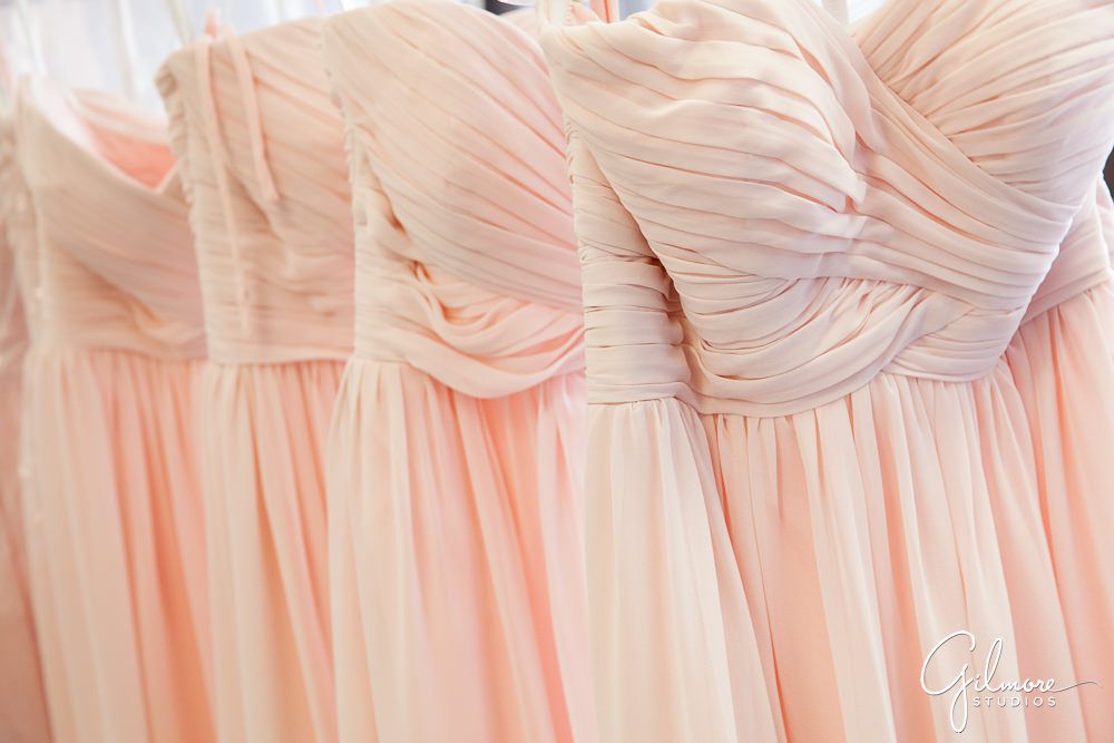 The bridesmaid dresses were designed by Bill Levkoff