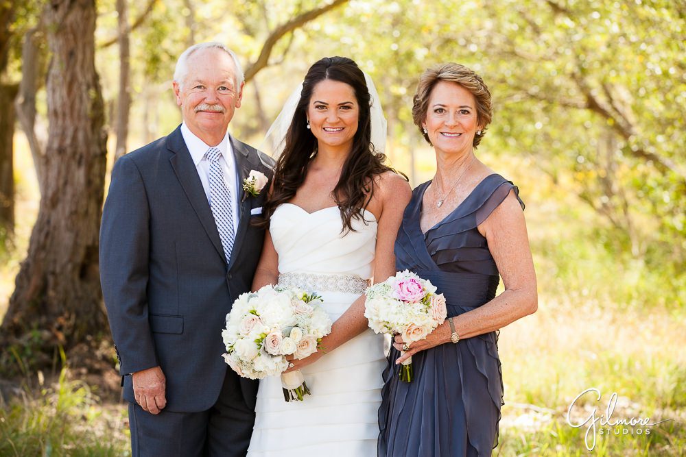 Family portrait with bride and parents