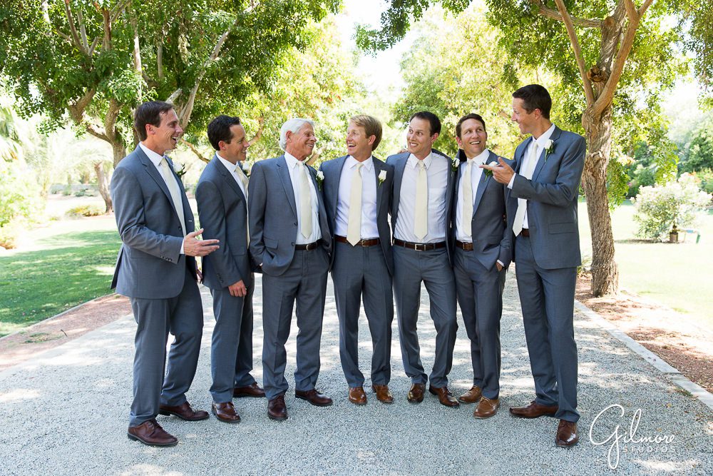 groomsmen hanging out at the Bougainvillea estate