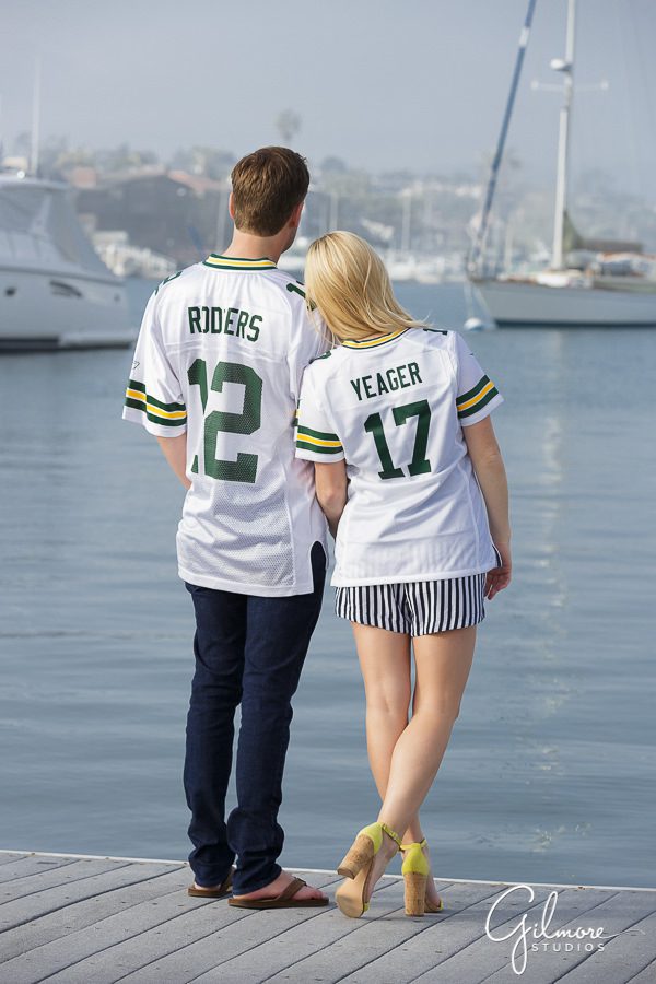 Football engagement outfit: greenbay packers jersey