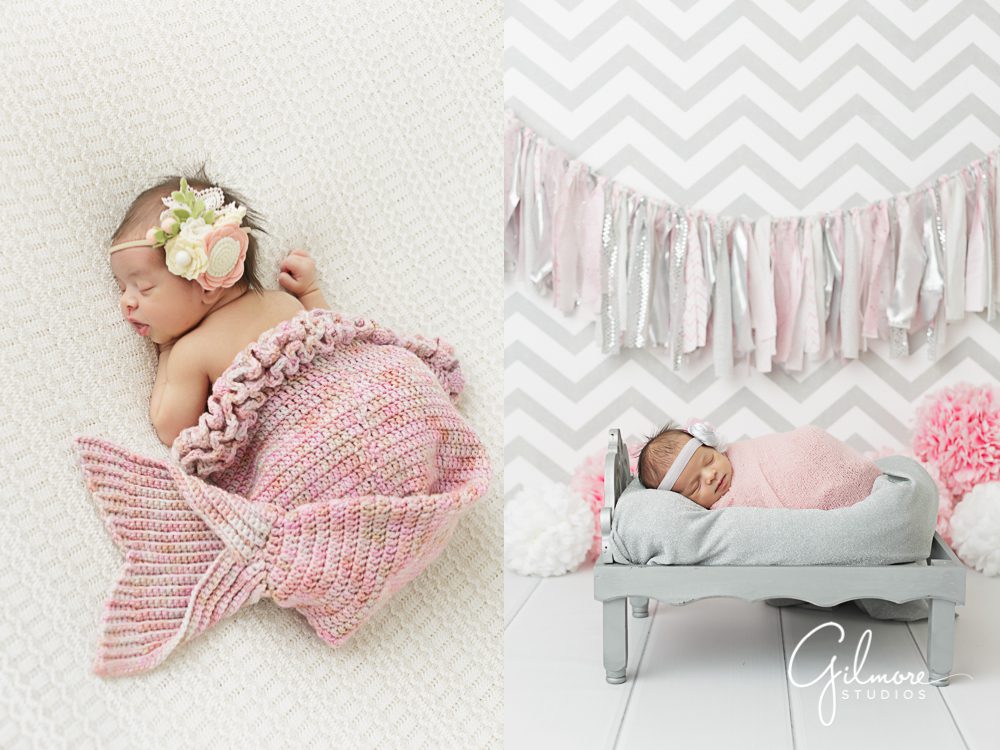 Pink, grey, and white newborn set