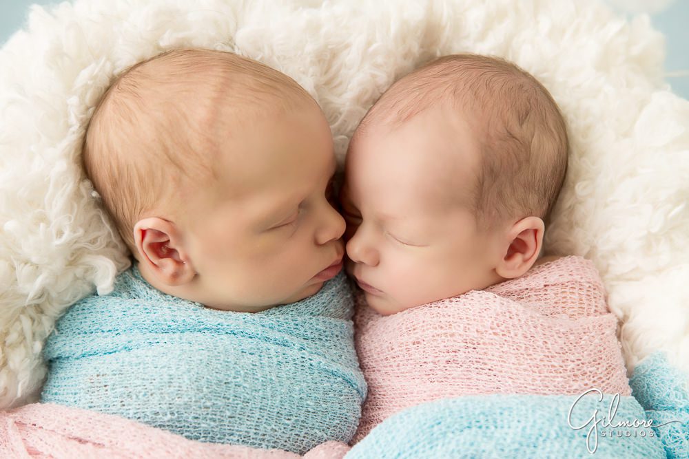 brother and sister - newborn twins photography