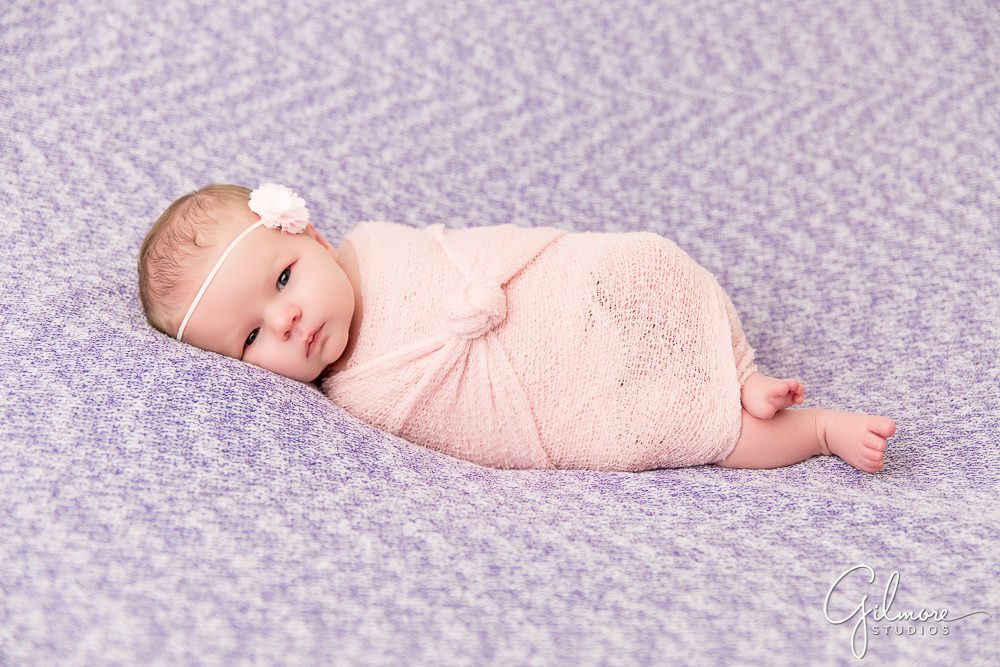 Newport Beach newborn photographer - purple and pink