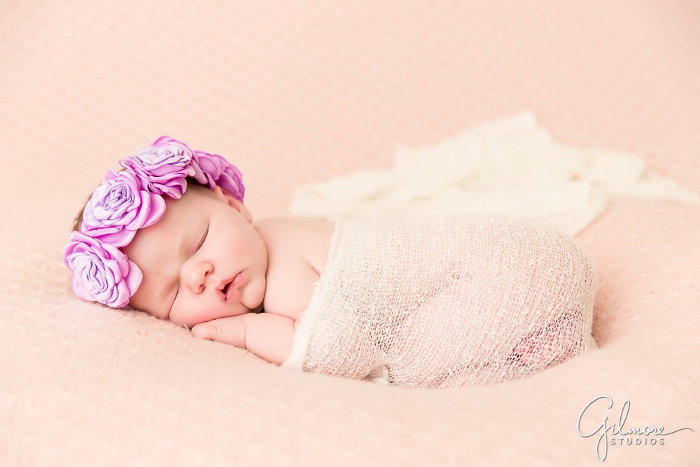floral headband Newport Beach newborn photographer