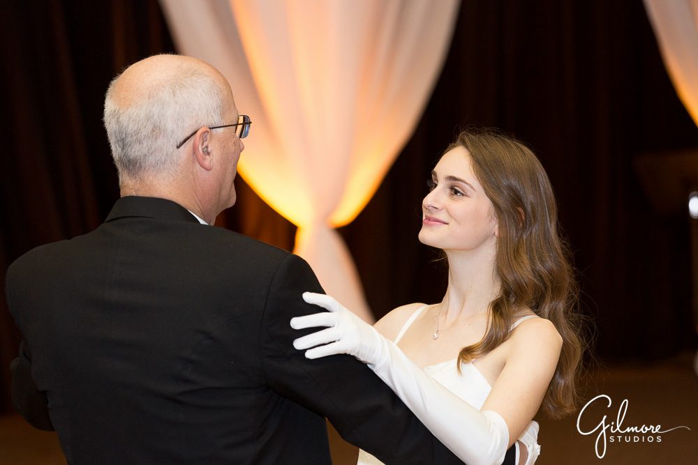 Dancing with her father at the debutante ball