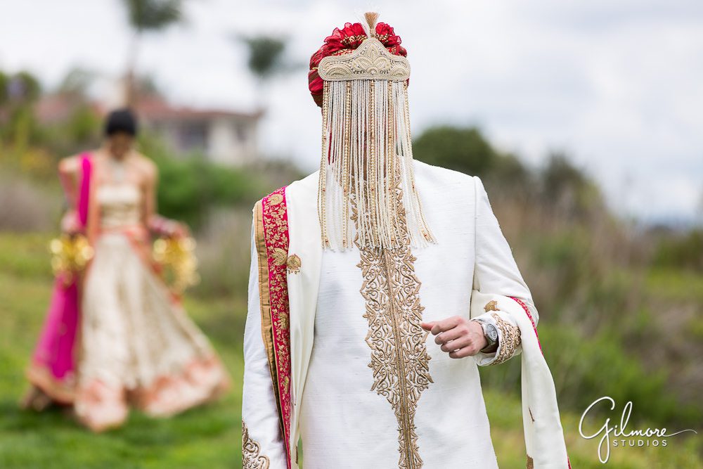 caucasian indian groom, traditional wedding sherwani