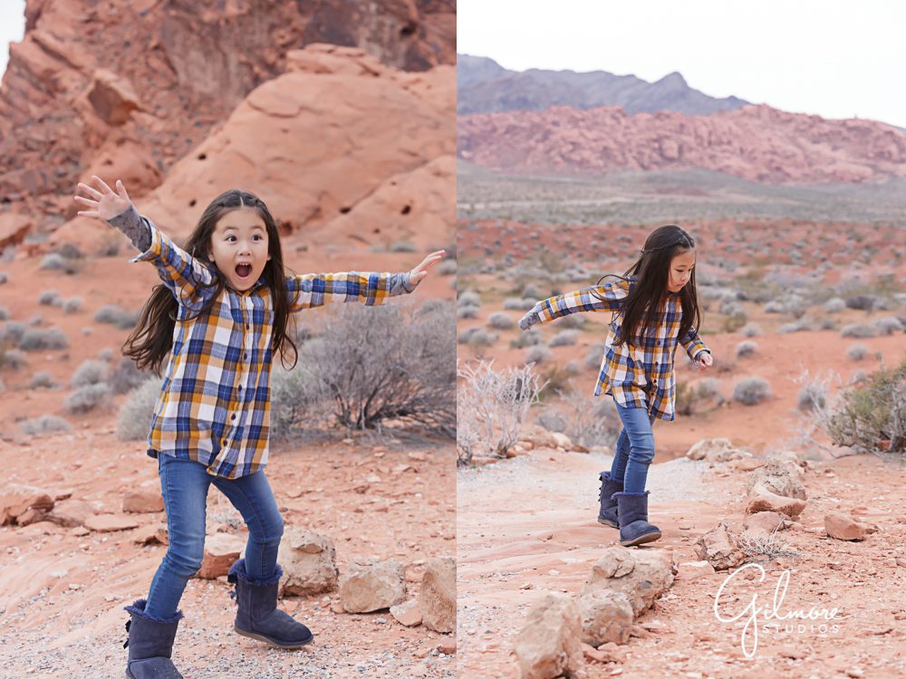 kids portrait photography at the Valley of Fire state park