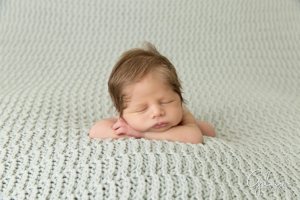 Costa Mesa baby studio, classic newborn posing