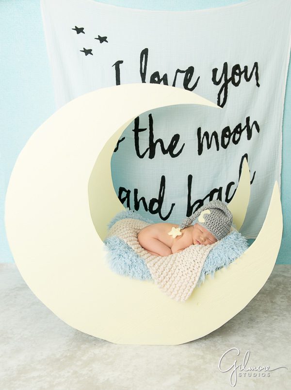 newborn baby boy DIY moon prop