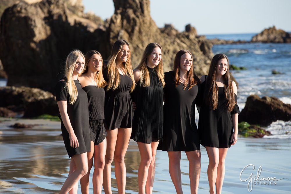 high school team portrait photo, girl's water polo, Corona Del Mar