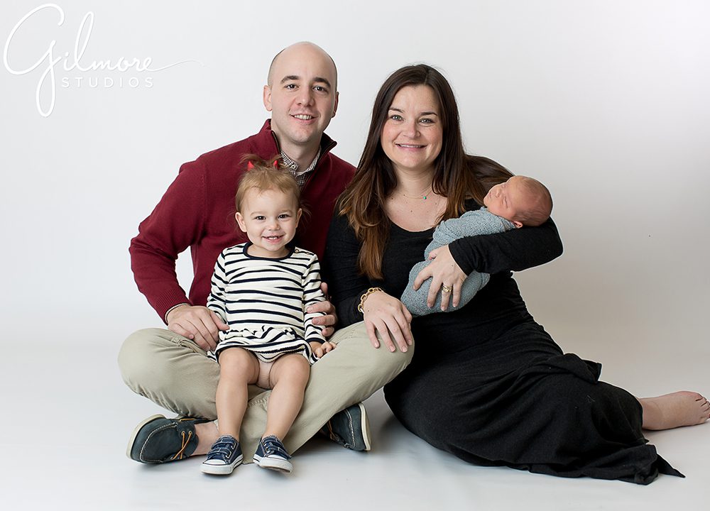 family photo, portrait with baby, Newport Coast Newborn Photographer