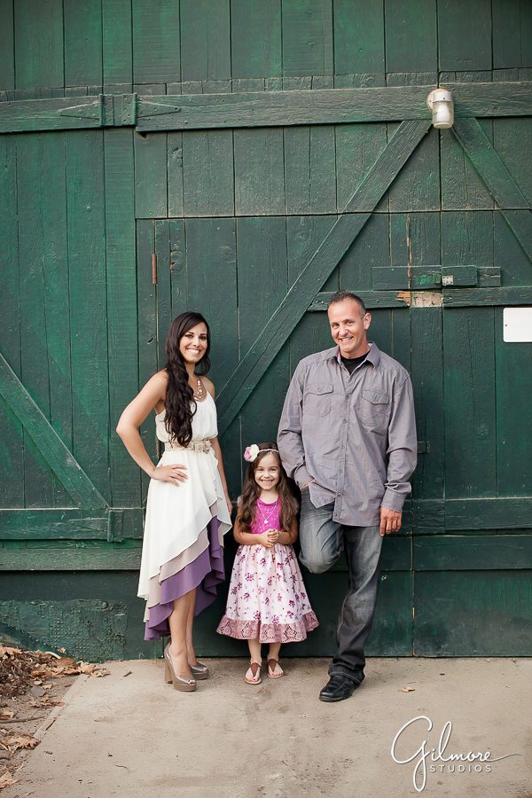 rustic outdoor wooden doors, Crystal Cove family portrait photographer