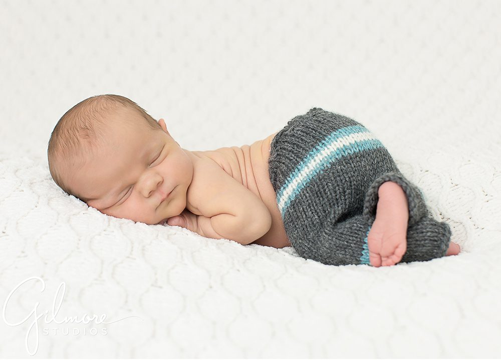 knitted baby outfit for boys, Newport Coast Newborn Photographer