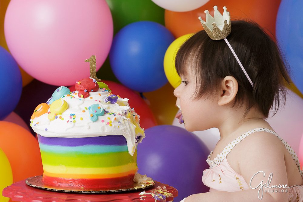 1st birthday cake smash photographers Orange County