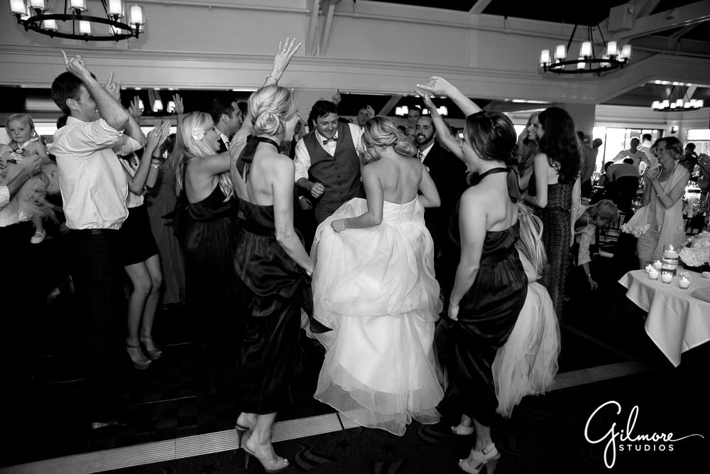 Dance party at the Balboa Yacht Club Wedding