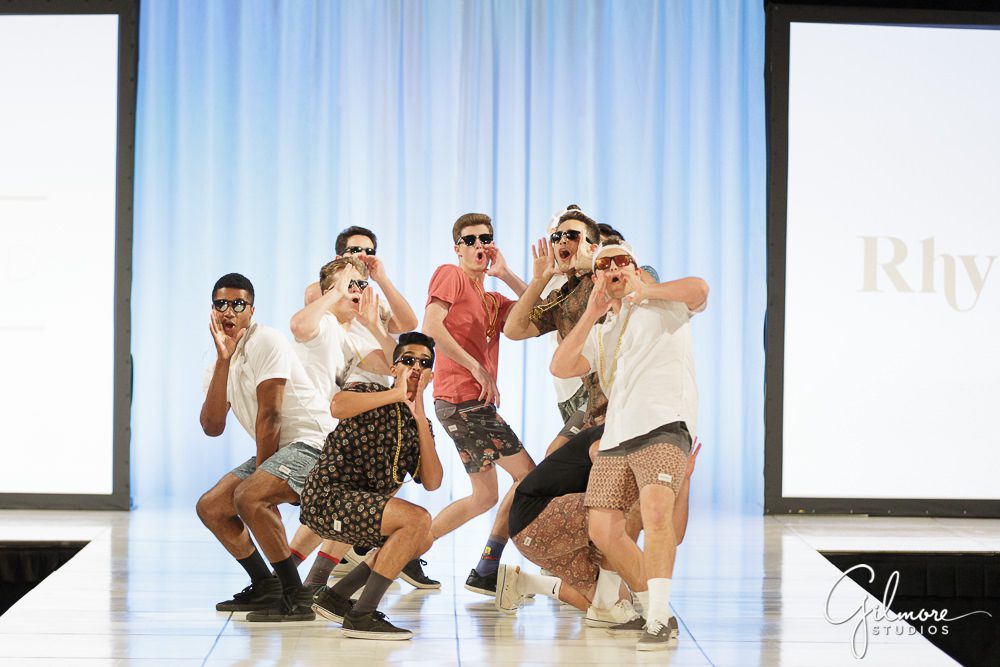 the guys pose on the runway for the Debutante Fashion Show