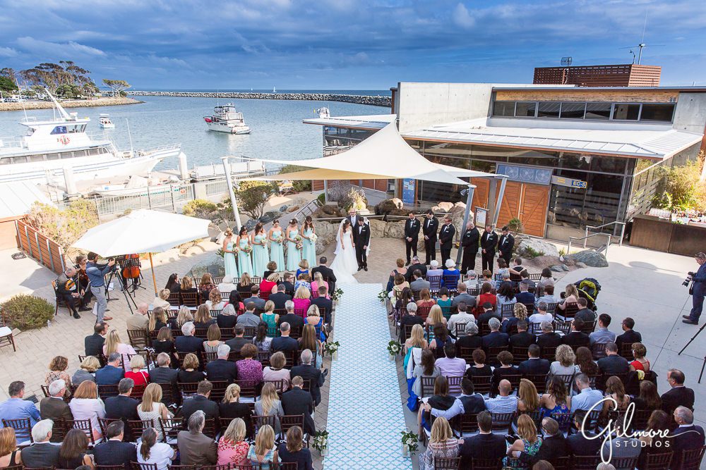 ceremony view from above Ocean Institute wedding