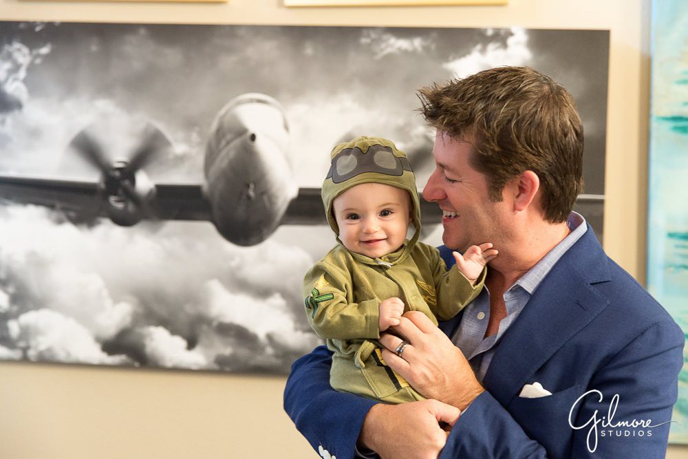 daddy and daughter Lifestyle Portrait Photography, pilot outfit, airplane