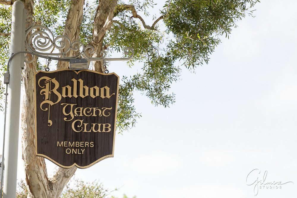 front sign, Balboa Yacht Club Wedding Photographer