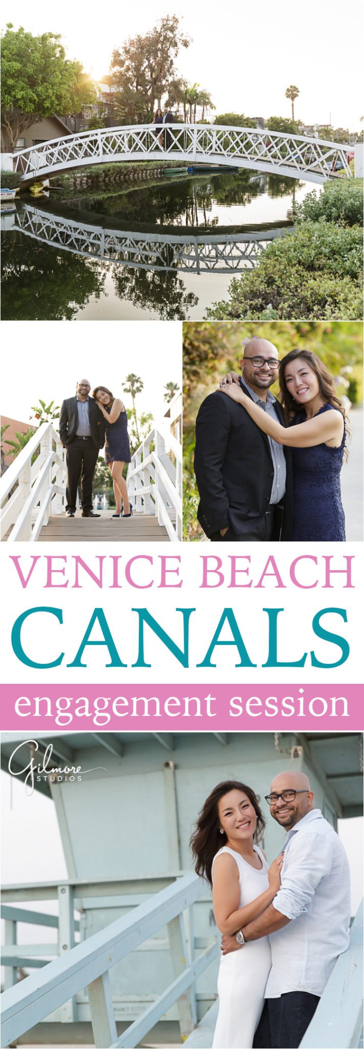 Engagement photography at the Venice Canals in Venice Beach- CA