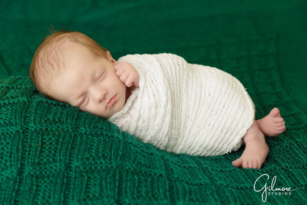 forest green newborn blanket, baby studios in Orange County