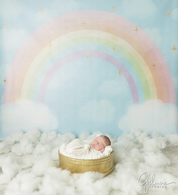 Orange County Newborn Photographer, Hazy Skies Designs rainbow backdrop