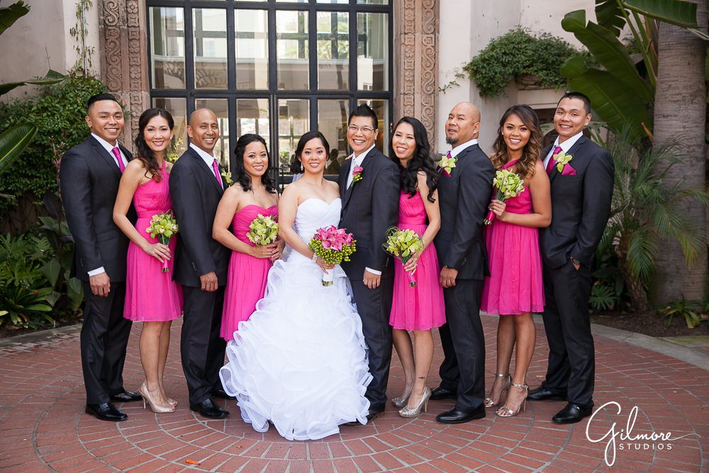 bridal party, Turnip Rose wedding, Celebrations, groomsmen and bridesmaids, Costa Mesa