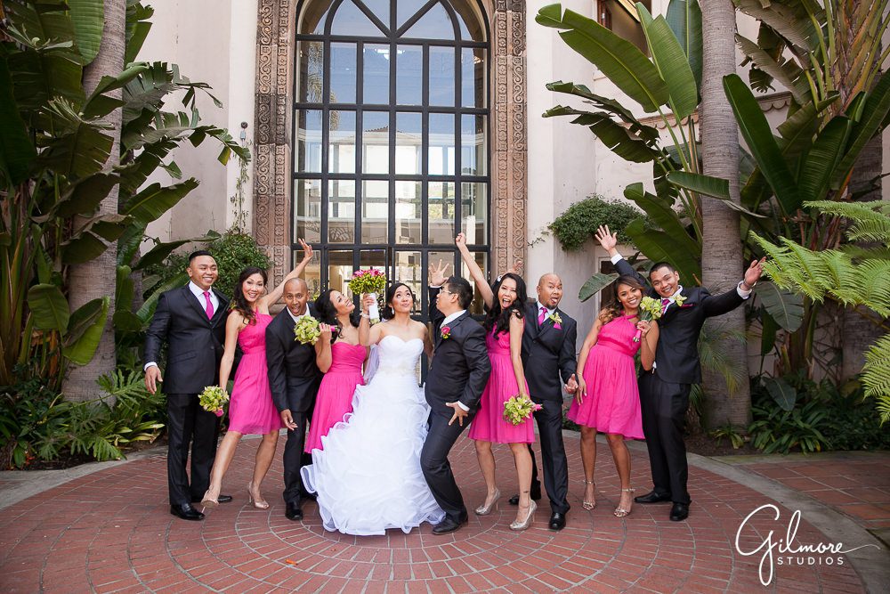 bridal party, Turnip Rose wedding, Celebrations, groomsmen and bridesmaids, Costa Mesa