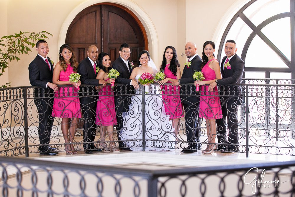 large bridal party, Turnip Rose wedding, Celebrations, Costa Mesa