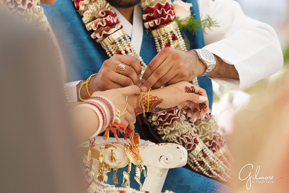 Hindu wedding ceremony, tie the string, Hilton San Diego Bayfront Wedding