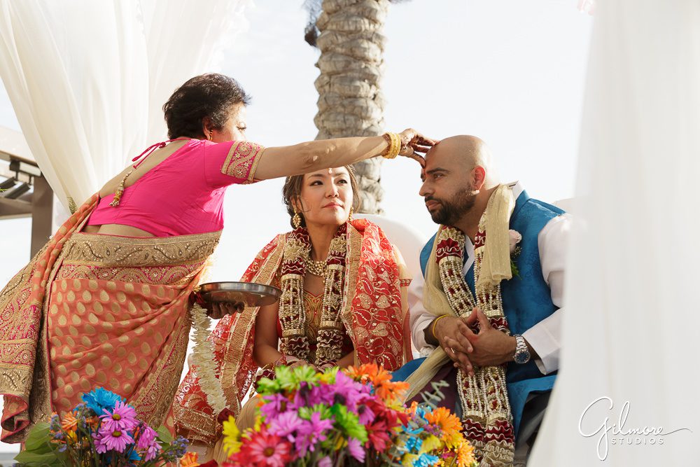 mother and son, Mandapa, Hindu wedding ceremony, Hilton San Diego Bayfront Wedding