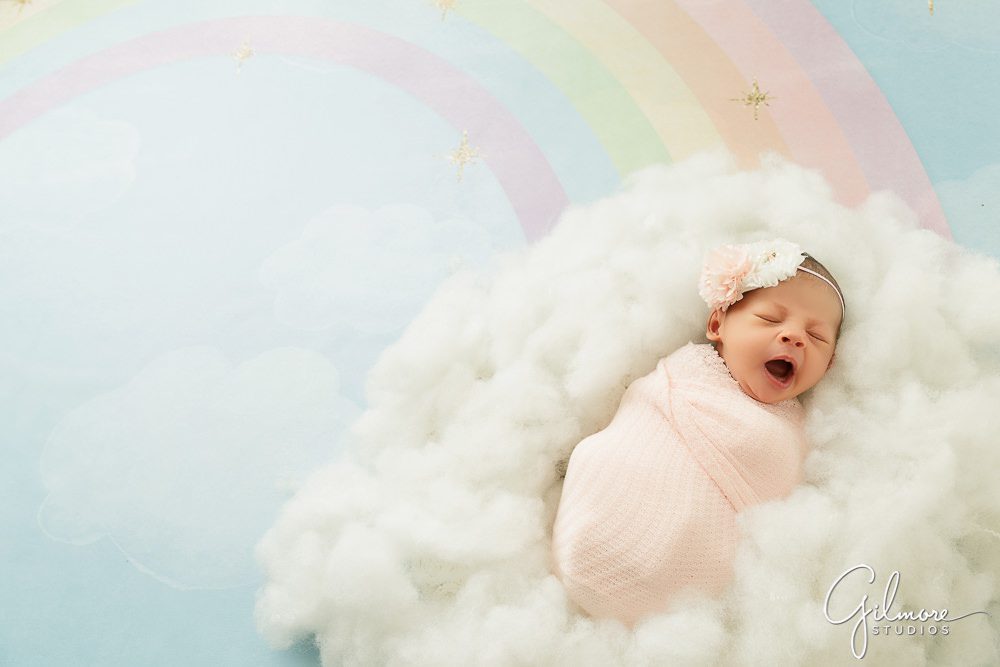 rainbow baby theme, Irvine newborn photography studio