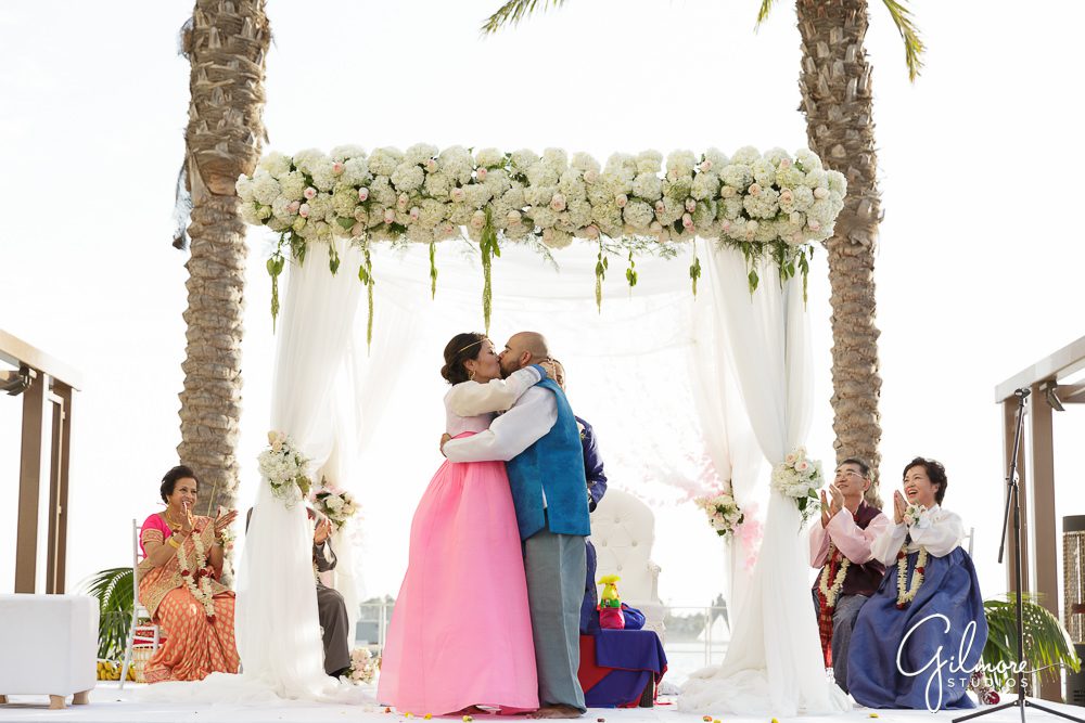 Indian and Korean wedding ceremony, Mandapa, Hindu fusion, Hilton San Diego Bayfront Wedding