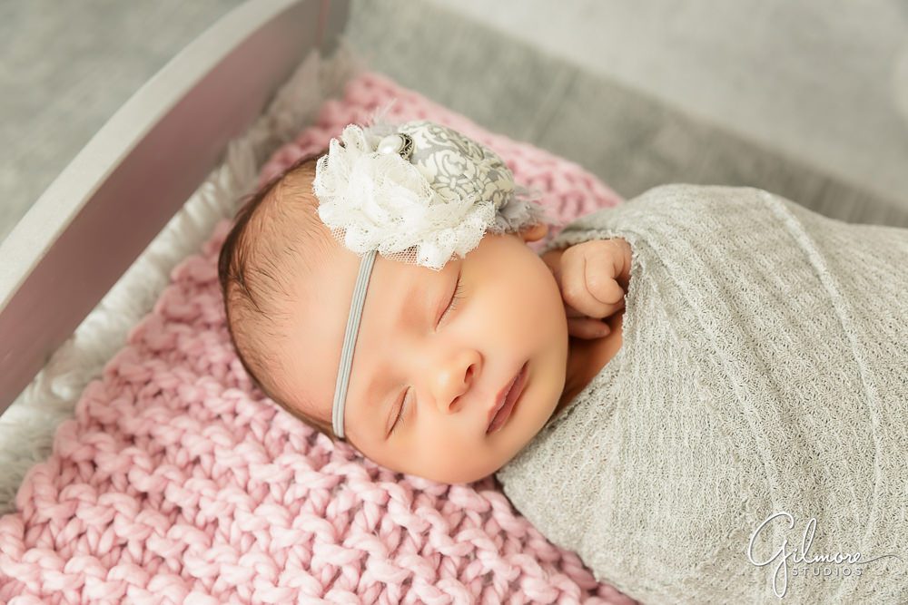 knitted newborn photo props, headband, Aliso Viejo Newborn Baby Photographer
