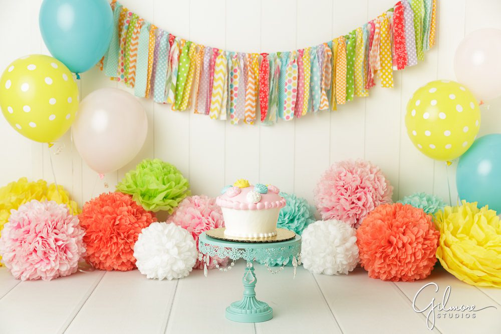 First Birthday Cake Smash Photography, French's Cupcake Bakery